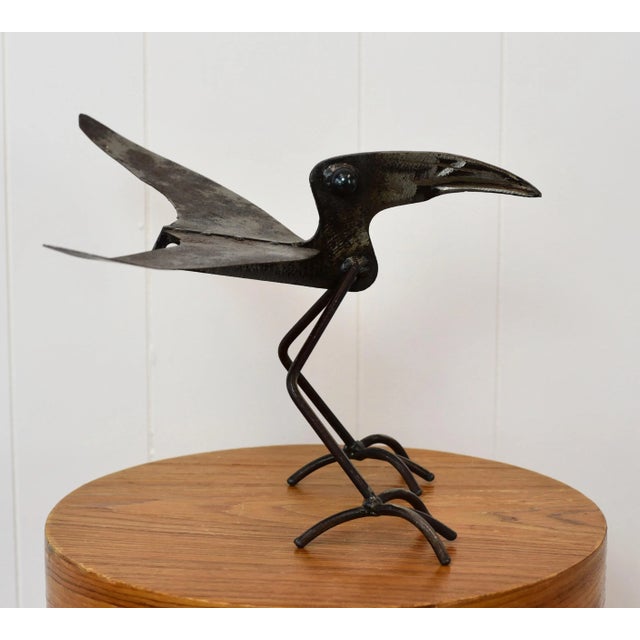 Mid Century Steel Brutalist Bird Table Sculpture For Sale - Image 4 of 12