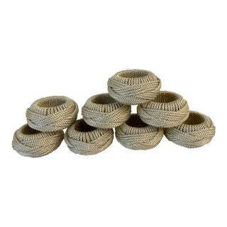 Vintage Rope Design Napkin Rings Set of 8 For Sale