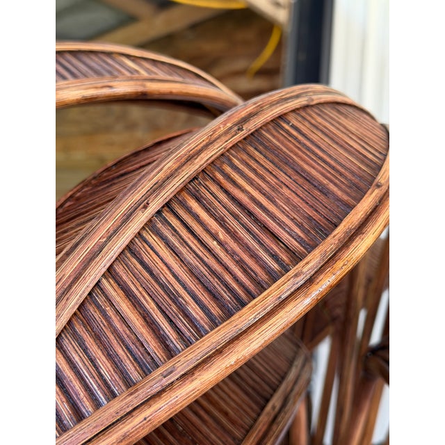 Vintage Rattan Palm Tree Floor Lamp With Three Coconut Lights For Sale - Image 10 of 12