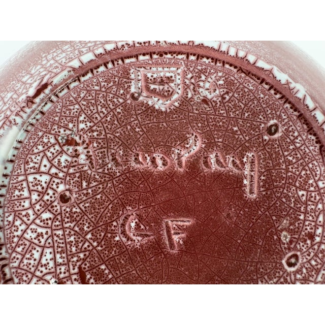 Large Accolay Ceramic Fruit Bowl With Twisted Handles, Burgundy Glaze For Sale - Image 18 of 18