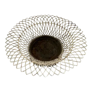 French Victorian Round Wire Garden Basket or Planter
