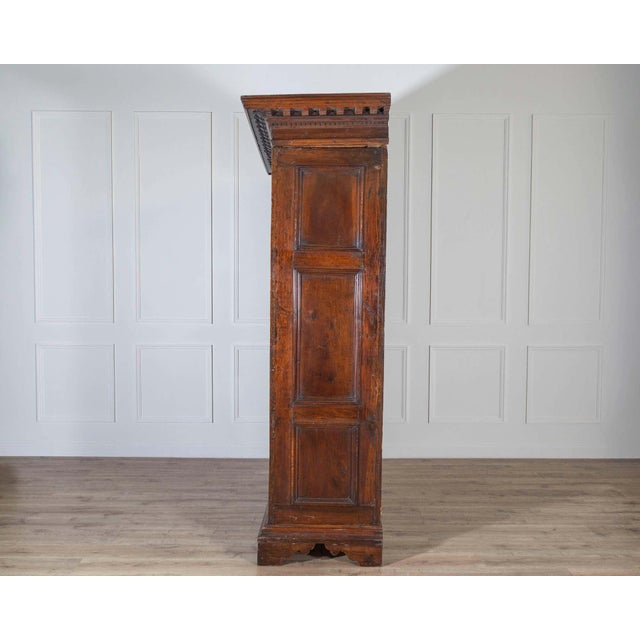 Brown 17th-Century Lombard Walnut Wardrobe with Paneled Doors — Brescia, Italy For Sale - Image 8 of 8