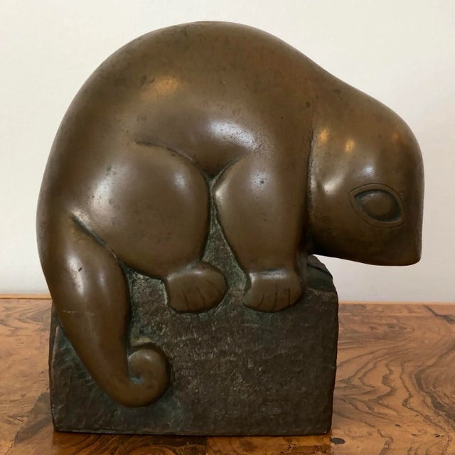Bronze Mid-Century Bronze Opossum Figure For Sale - Image 8 of 8