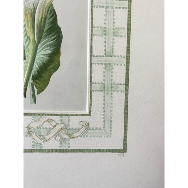 2020s Original Botanical Custom Framed with Hand-painted Matte ft. Calla Lily For Sale - Image 5 of 5