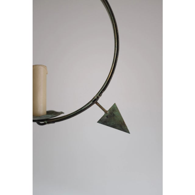 Mid-Century Modern 1950s Round Arrow Decorated Pendant For Sale - Image 3 of 7