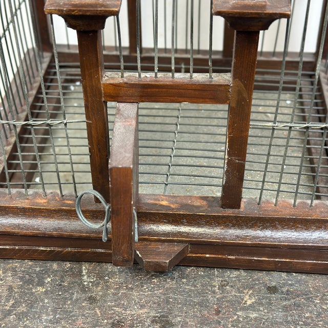 Vintage Decorative Wood & Wire Domed Birdcage Bird Cage For Sale - Image 10 of 12