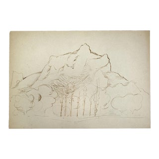 Herta Hausmann, Landscape, Drawing in Pen, 1950 For Sale