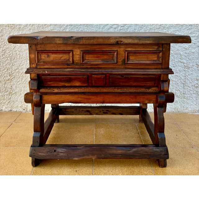 Spanish Rustic Work-Table With Drawer, Early-20th Century For Sale - Image 4 of 7