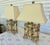 Sand Pair of Pacific Coast Lighting Sculptural Faux Bamboo Chinoiserie Table Lamps For Sale - Image 8 of 12