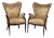 Vintage Pair Grosfeld House Attributed Hollywood Regency Fireside Chairs Circa 1940 For Sale