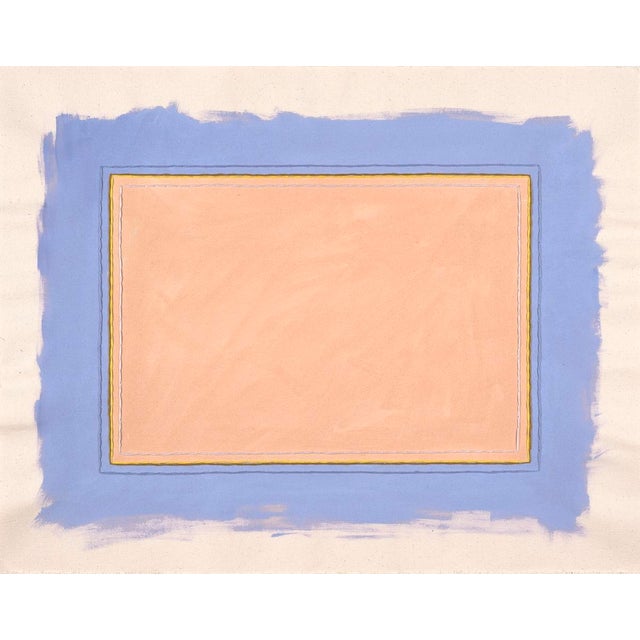 Minimalist Abstract Fine Art Print, Blush Pink & Cornflower Blue, 16 X 20 Unframed Print For Sale