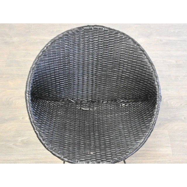 1970s 1970s Black Wicker and Iron Lounge Chair For Sale - Image 5 of 7