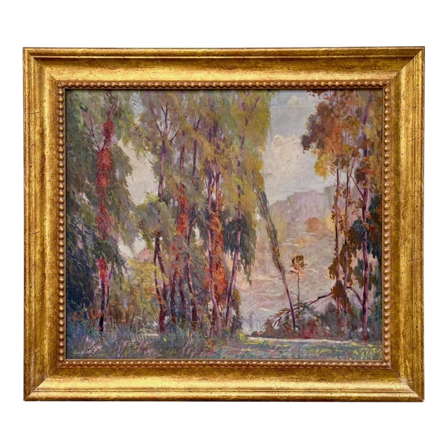 Arts & Crafts Impressionist Landscape Painting, Chicago Artist, 1926 For Sale