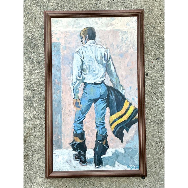Wood Bagley Framed Male Figure Painting For Sale - Image 7 of 12