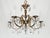 Shabby Chic Antique 5 Arm Absolutely Fabulous Brass Cut Lead Glass Crystal Chandelier For Sale - Image 3 of 8