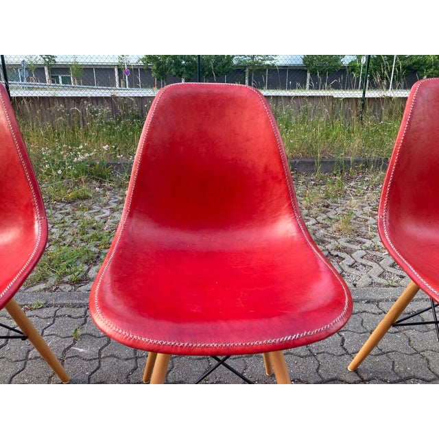 Side Chairs in Ox Red Saddle Leather from Sol & Luna, 2000s, Set of 4 For Sale - Image 12 of 18
