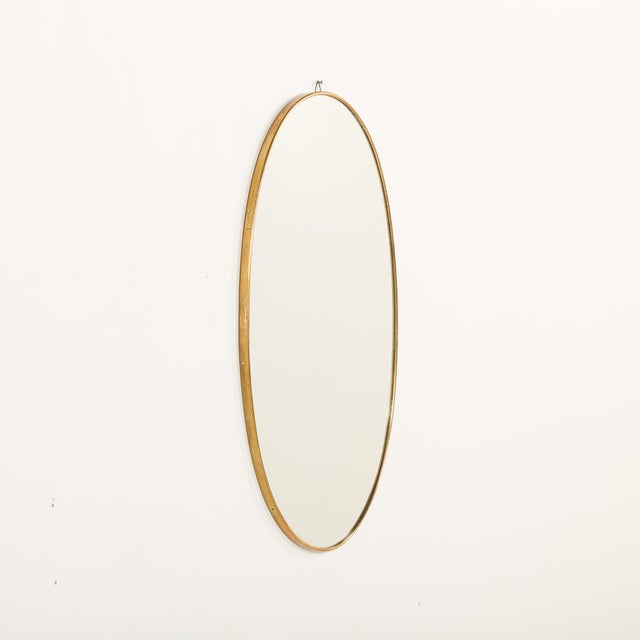 1950s Mid-Century Modern Italian Mirror in Brass Frame by Gio Ponti, 1950s For Sale - Image 5 of 5