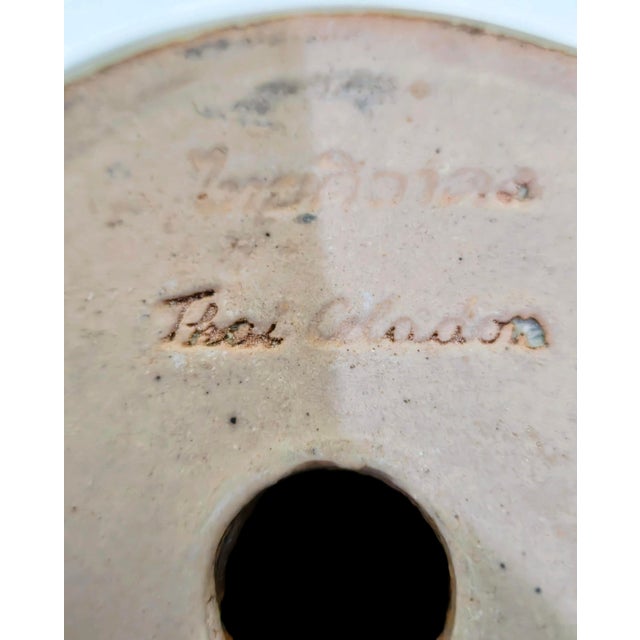 Vintage Thai Celadon Green Crackle Glaze Ceramic Vases — A Pair For Sale - Image 10 of 17