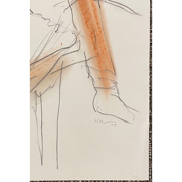 1995 drawing of a female model in an art class from the estate of Northwest School artist Neil Meitzler (1930 - 2009)....