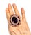 Baroque Bochic “Flamenco” Vintage Diamond, Amethyst & Fancy Gem Ring 18K Gold & Silver For Sale - Image 3 of 6