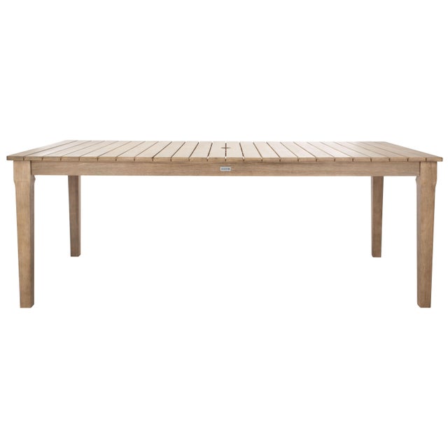 Dominica Wooden Outdoor Dining Table, Natural For Sale - Image 10 of 10