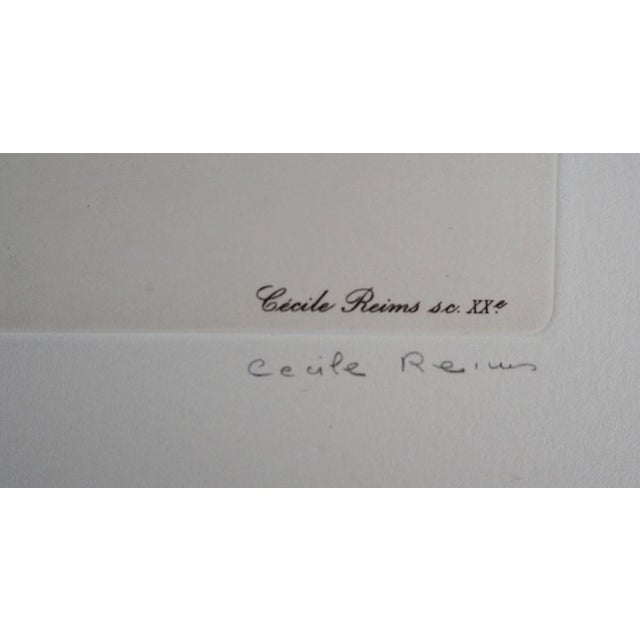 Cecile Reims The assault Original etching Signed in pencil and in the plate Numbered out of 59 copies On Vellum of 38 x 28...