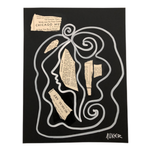 Contemporary Collage by Auker, Profile With Text