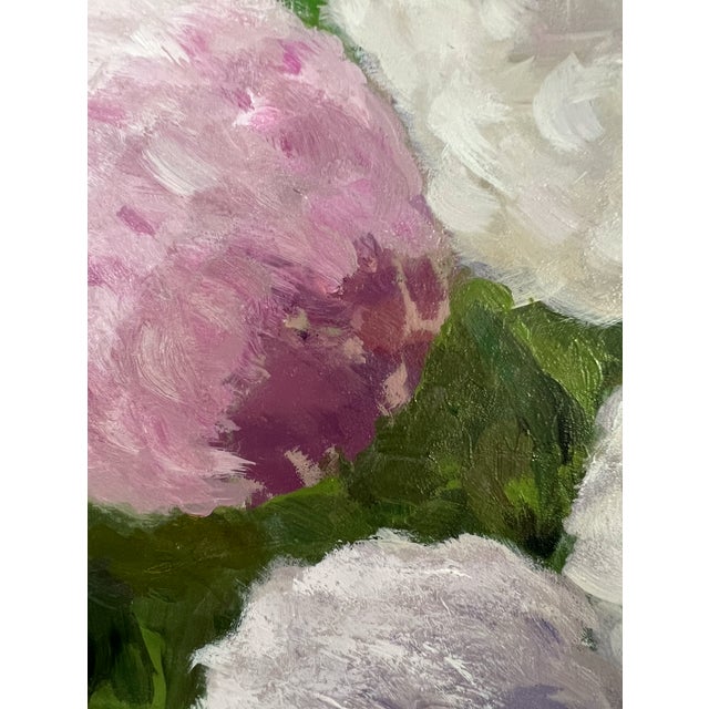“Cotton Balls" Contemporary Impressionist Floral Still Life of Hydrangea Blossoms by Mill Valley Artist Mary Anne McKernie For Sale In San Francisco - Image 6 of 8