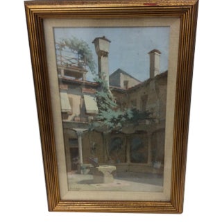 "Courtyard in Florence" by George Scott Ingles For Sale