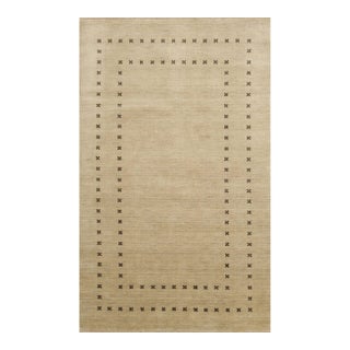 10x14 Jasmine Alluring Beige Solid Open Modern Handmade Wool Carpet Rug For Sale