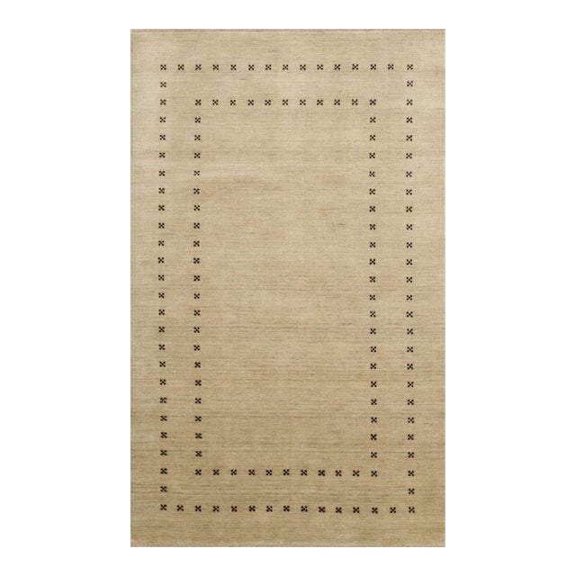10x14 Jasmine Alluring Beige Solid Open Modern Handmade Wool Carpet Rug For Sale