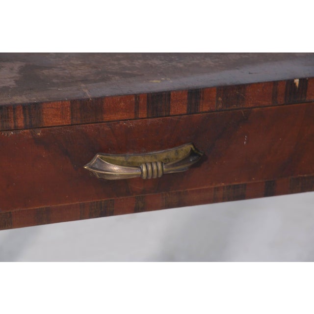 Art Deco Rationalist Italian Desk with Brass Handles, 1935 For Sale - Image 4 of 9