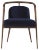 Essex Blue Velvet Chair with Arms by Javier Gomez For Sale