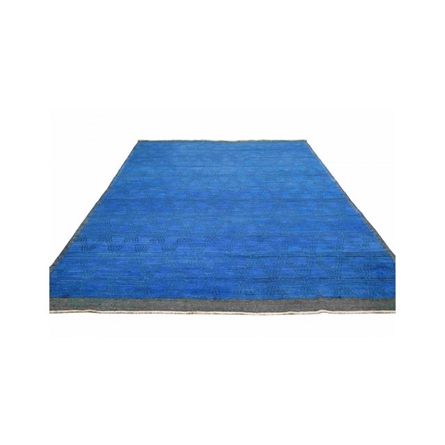 Hand knotted unique rug newly made in Afghanistan using hand spun wool.