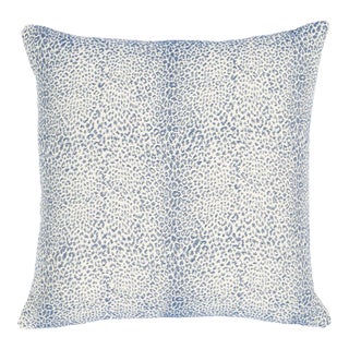Schumacher Mini Leopard Indoor/Outdoor 20" Pillow in Navy For Sale