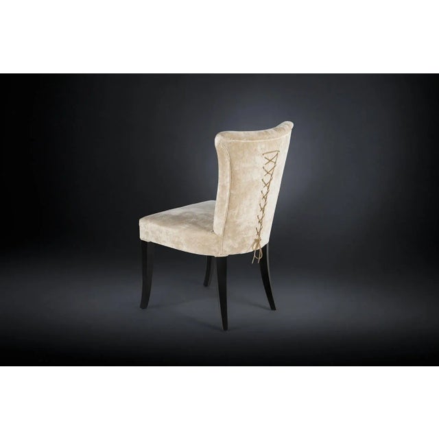 Italian Ecru Fabric Finger Chair with Black Legs from VGnewtrend, in New conditions. Designed from 2000