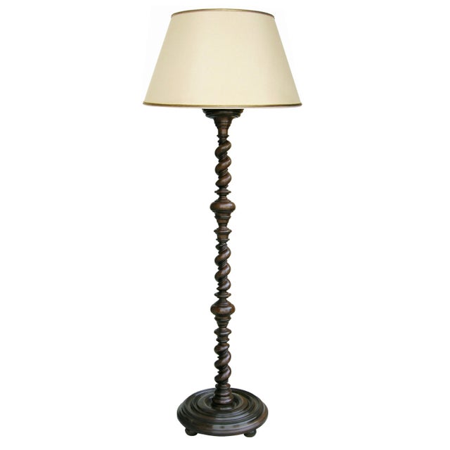 Item #: 9032 - Malaga Table Lamp (base) Finish: Gloss Ebonized Walnut (as shown) Dimensions: 35H (height to top of shade...