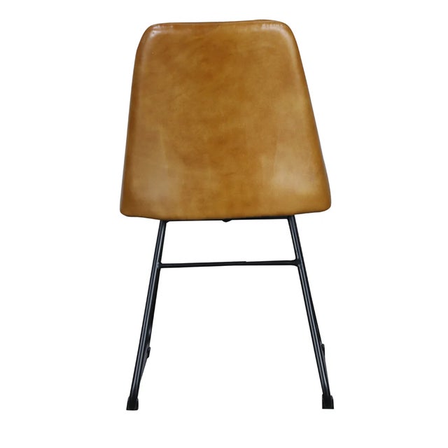 2020s Matthew Izzo Home Verona Iron and Tufted Vintage Leather Chair For Sale - Image 5 of 6