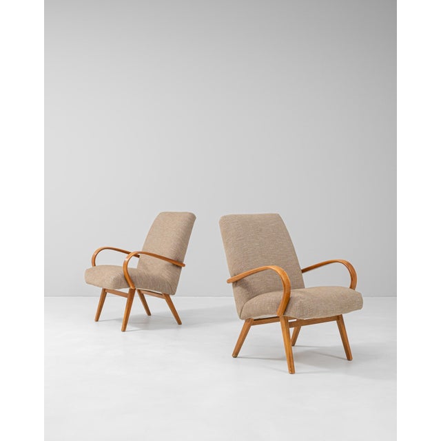 1950s Czech Upholstered Armchairs By J. Halabala - A Pair For Sale - Image 18 of 18