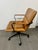 Animal Skin West Elm Cooper Mid-Century Leather Swivel Office Chair For Sale - Image 7 of 12