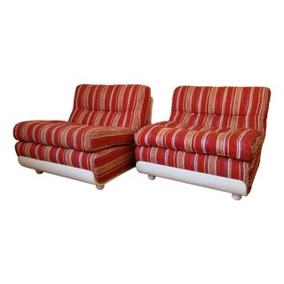 Vintage Amanta Style Lounge Chairs by Franco Colli Turin, 1970s, Set of 2 For Sale