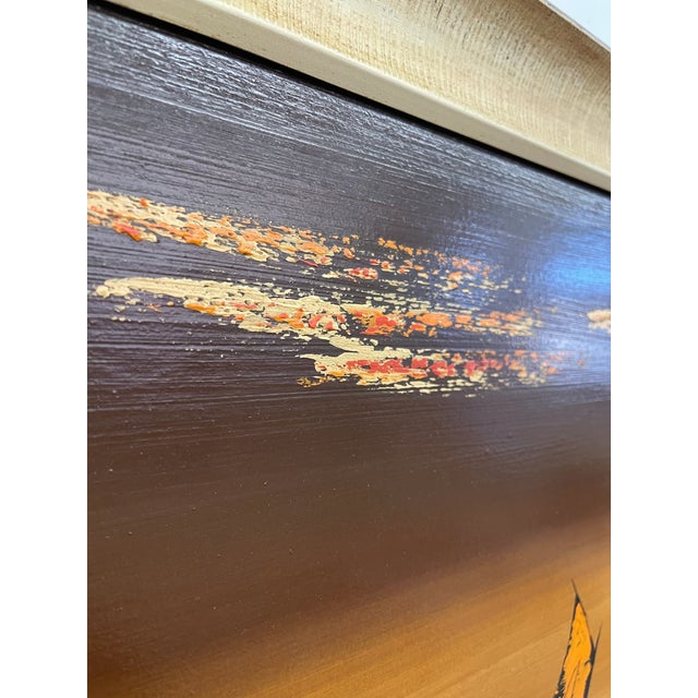 1970s Framed Modern Coastal Sailboat Landscape Painting Signed "Linda" - Abstract Seascape Wall Art For Sale In Seattle - Image 6 of 10