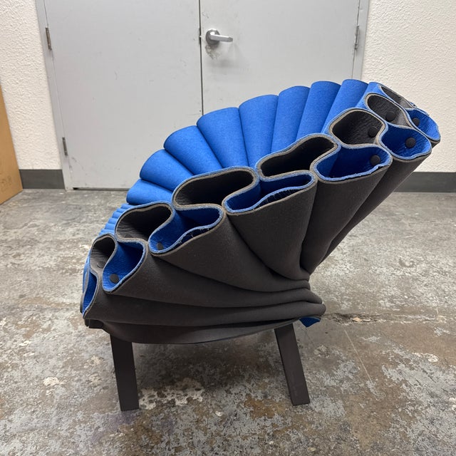 Charcoal Dror Benshetrit for Cappellini Peacock Armchair For Sale - Image 8 of 12