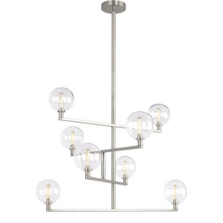Visual Comfort Modern Gambit Chandelier LED Satin Nickel For Sale