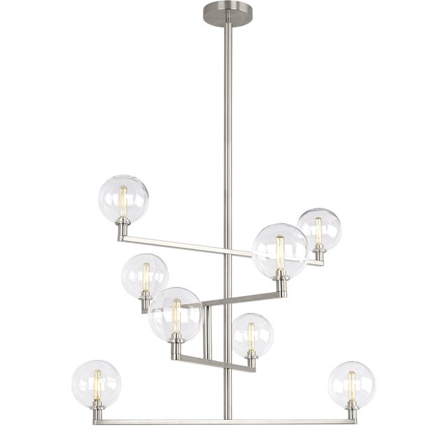 Visual Comfort Modern Gambit Chandelier LED Satin Nickel For Sale