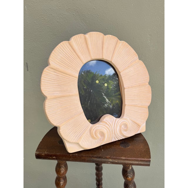 Sculpture Materials Vintage Plaster Shell Mirror For Sale - Image 7 of 8