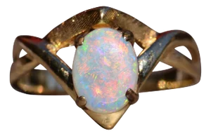 The Monterey: Australian Opal Ring In Yellow Gold