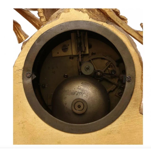 Gilded Bronze Mantel Clock For Sale - Image 4 of 5