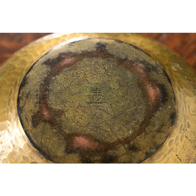 Roycroft Antique Arts & Crafts Brass Over Hammered Copper Bowl, Circa 1920s For Sale - Image 10 of 12