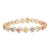 18k Rose Gold Heart Cut Multi Sapphire Halo Diamond Bracelet For Sale
